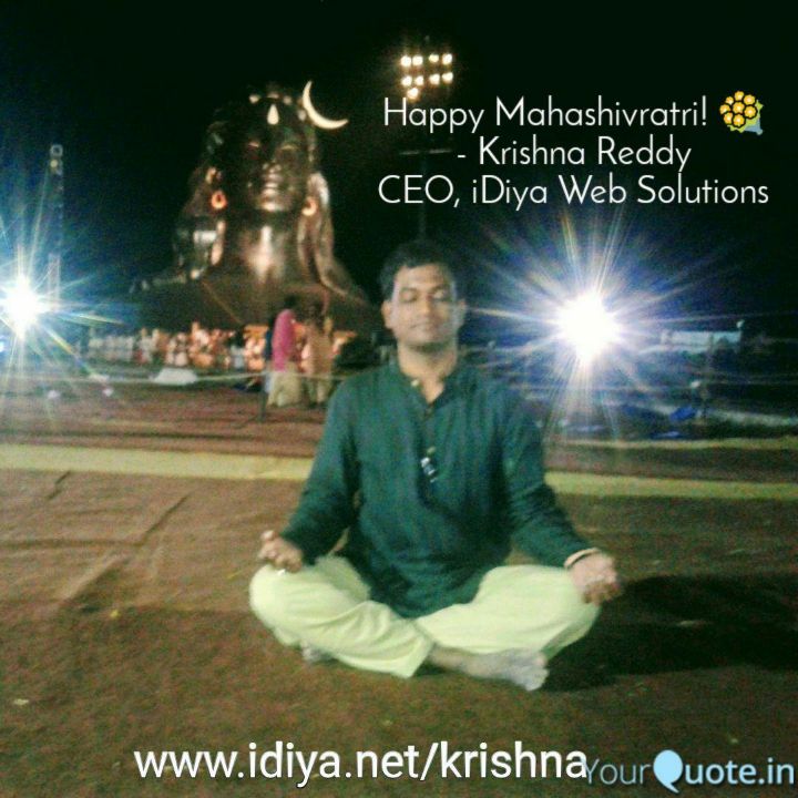 Krishna Reddy meditating on Mahashivratri 2017 in front of Isha Yoga Centre, Coimbatore.